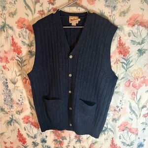 Vintage Woolrich Dark Blue Wool Vest